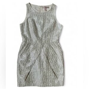 Forever 21 White + Silver Sleeveless Sheath Dress